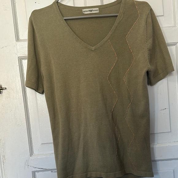 Emporio Armani Green V-Neck Short Sleeve T-Shirt - Picture 13 of 16